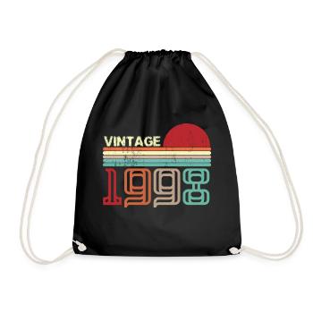 Vintage 1998 Anniversaire rétro sunset design - Sac de sport léger - noir - Devant