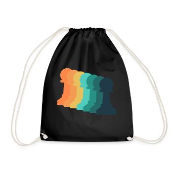 Vintage Game Chess - Drawstring Bag - black - Front