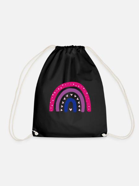 Bisexuell Rainbow Regenbogen Pride LGBTQ + Bi - Turnbeutel - Schwarz