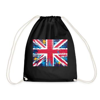 Art graffiti du drapeau britannique - Sac de sport léger - noir - Devant
