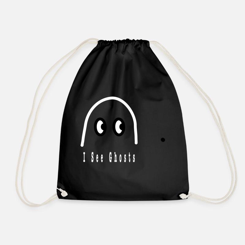 I See Ghosts1 - Drawstring Bag - black