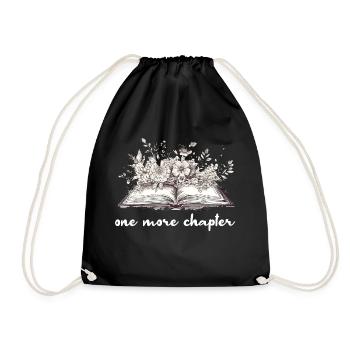 One More Chapter Book With Flowers - Drawstring Bag - black - Front