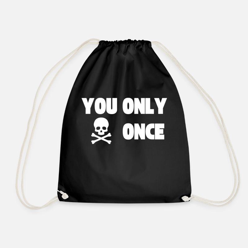 YOLO - You Only Live Once - Death - Drawstring Bag - black