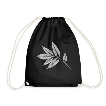 Leaf Ash - Nature & Forest Botanical - Drawstring Bag - black - Front