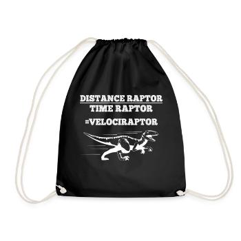 Distance Raptor Time Raptor Velociraptor Dino Math - Turnbeutel - Schwarz - Vorne