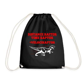 Distance Raptor Time Raptor Velociraptor Dino Phys - Turnbeutel - Schwarz - Vorne