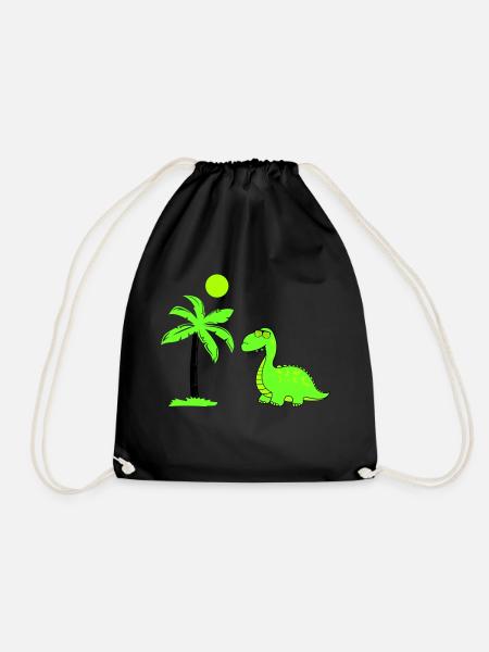 dinosaurier palme 02 - Turnbeutel - Schwarz