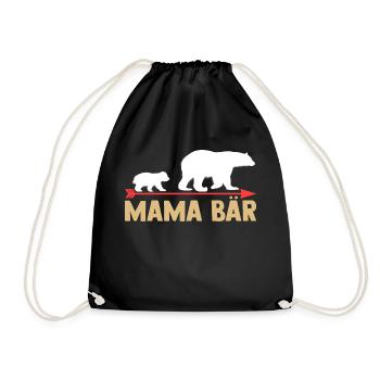 Mutter Mama Bär - Turnbeutel - Schwarz - Vorne