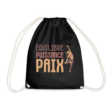 Équilibre puissance paix sérénité yoga zen - Sac de sport léger - noir - Devant