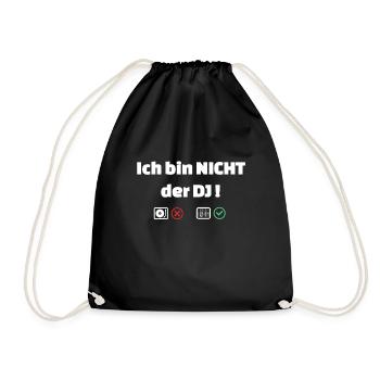 Ich bin nicht der DJ - für Tontechniker in deutsch - Turnbeutel - Schwarz - Vorne