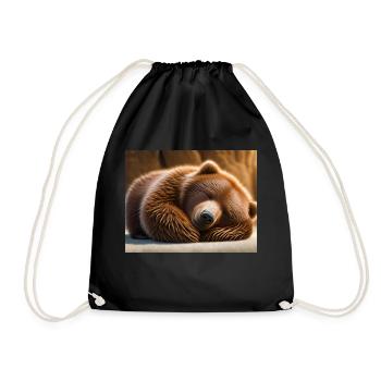 Animaux mignons en hibernation – ours brun - Sac de sport léger - noir - Devant
