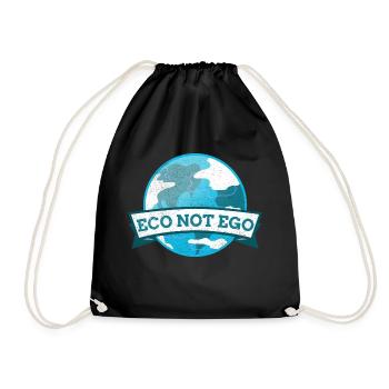 Eco not Ego - Drawstring Bag - black - Front