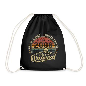Né 2006 Original Retro Vintage Anniversaire 2006 - Sac de sport léger - noir - Devant