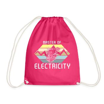 Master of electricity Electrician Lighting Technician - Drawstring Bag - fuchsia - Front