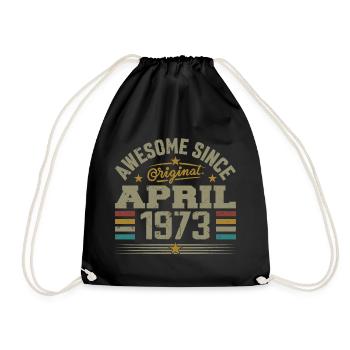 Avril 1973 Anniversaire Idée Cadeau Vintage 1973 - Sac de sport léger - noir - Devant