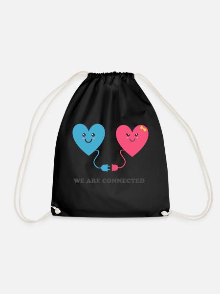Connection - Drawstring Bag - black