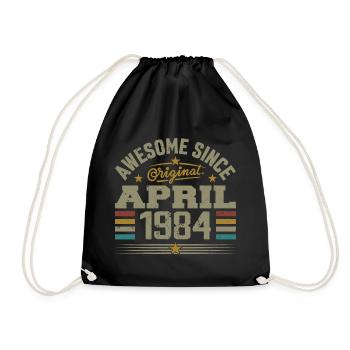 Avril 1984 Anniversaire Idée Cadeau Vintage 1984 - Sac de sport léger - noir - Devant