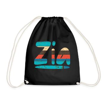 Zia vintage Regenbogen Farben - Turnbeutel - Schwarz - Vorne