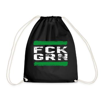 FCK GRN Fuck Grün Gegen die Grünen - Turnbeutel - Schwarz - Vorne