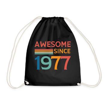 Awesome since 1977 - Drawstring Bag - black - Front