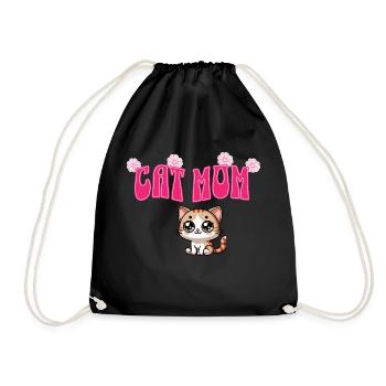 Cats Mom - Drawstring Bag - black - Front