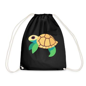 Tortue d’eau bébé vert - Sac de sport léger - noir - Devant