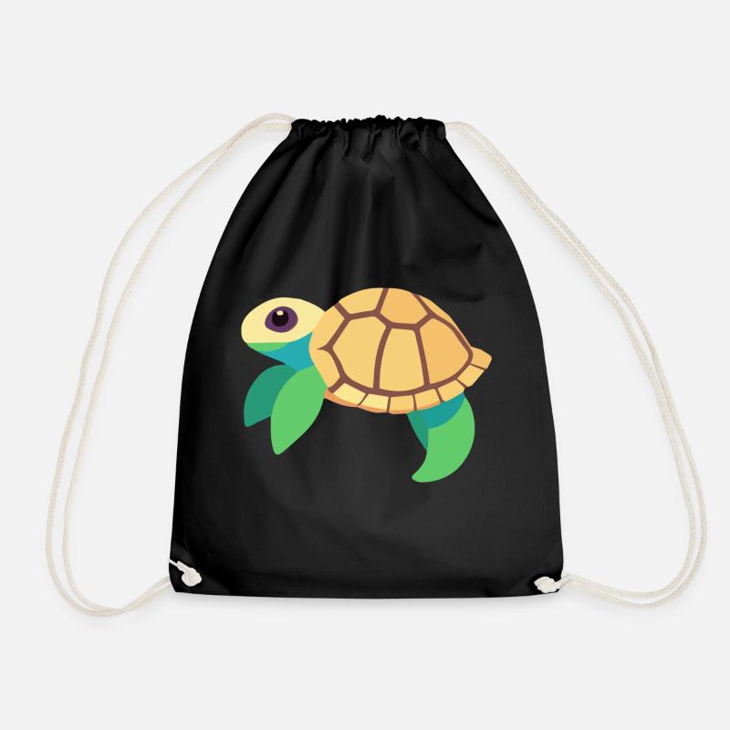 Water turtle green baby - Drawstring Bag - black