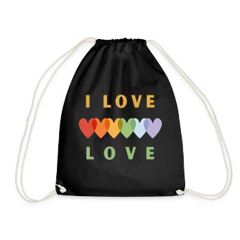 I love love - Turnbeutel - Schwarz - Vorne