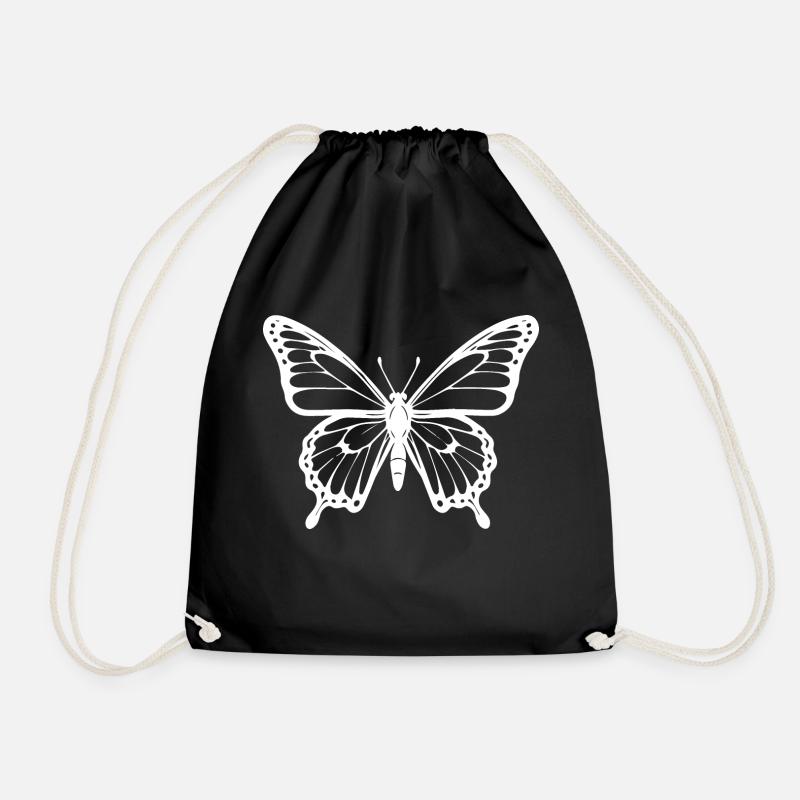 Butterfly - Drawstring Bag - black