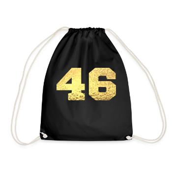 Numéro 46 paillettes doré - 46e anniversaire - Sac de sport léger - noir - Devant