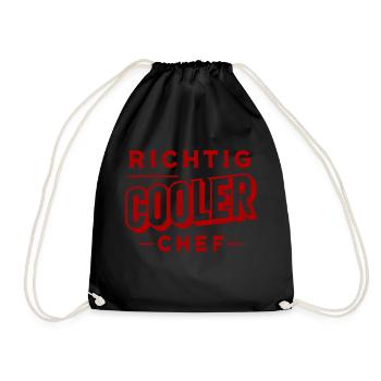 Richtig cooler Chef - Turnbeutel - Schwarz - Vorne