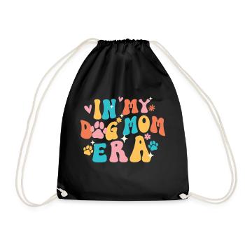 In My Dog Mom Era - Dog Lover Dog Owner Dog Mom - Drawstring Bag - black - Front