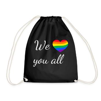 We love you all - Turnbeutel - Schwarz - Vorne