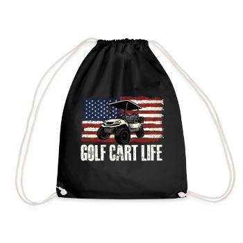 Golf Cart Life - Lustiger Golfliebhaber Golfer - Turnbeutel - Schwarz - Vorne