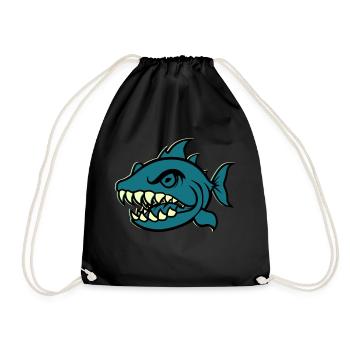 Piranha Bande dessinée Poisson - Sac de sport léger - noir - Devant