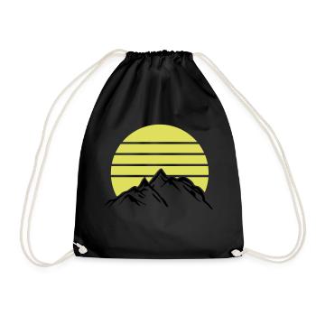 Mountains Mountains Mountains 1 - Drawstring Bag - black - Front