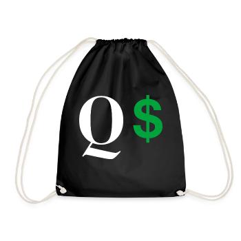 Buchstabe q dollar - Turnbeutel - Schwarz - Vorne