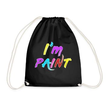 JE SUIS PEINTRE - J’adore peindre au doigt - Peintures au doigt - Sac de sport léger - noir - Devant