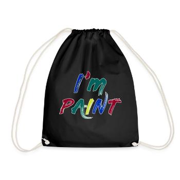 JE SUIS PEINTRE - J’adore peindre au doigt – Peintures au doigt - Sac de sport léger - noir - Devant