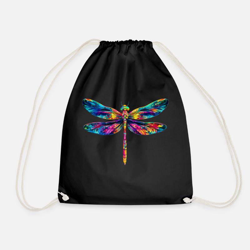 Bunte Libelle Insekt - Turnbeutel - Schwarz
