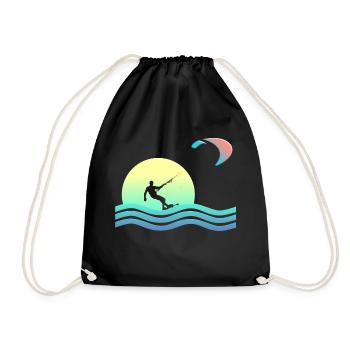 Windkind Kitesurfer - Drawstring Bag - black - Front