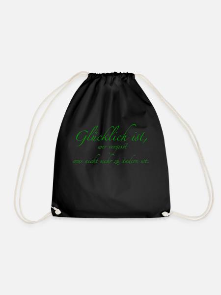 glücklich - Turnbeutel - Schwarz
