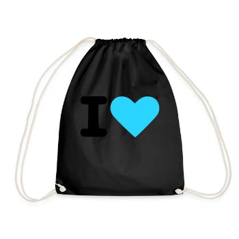 I love - I heart - Drawstring Bag - black - Front