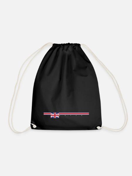 british line - Drawstring Bag - black