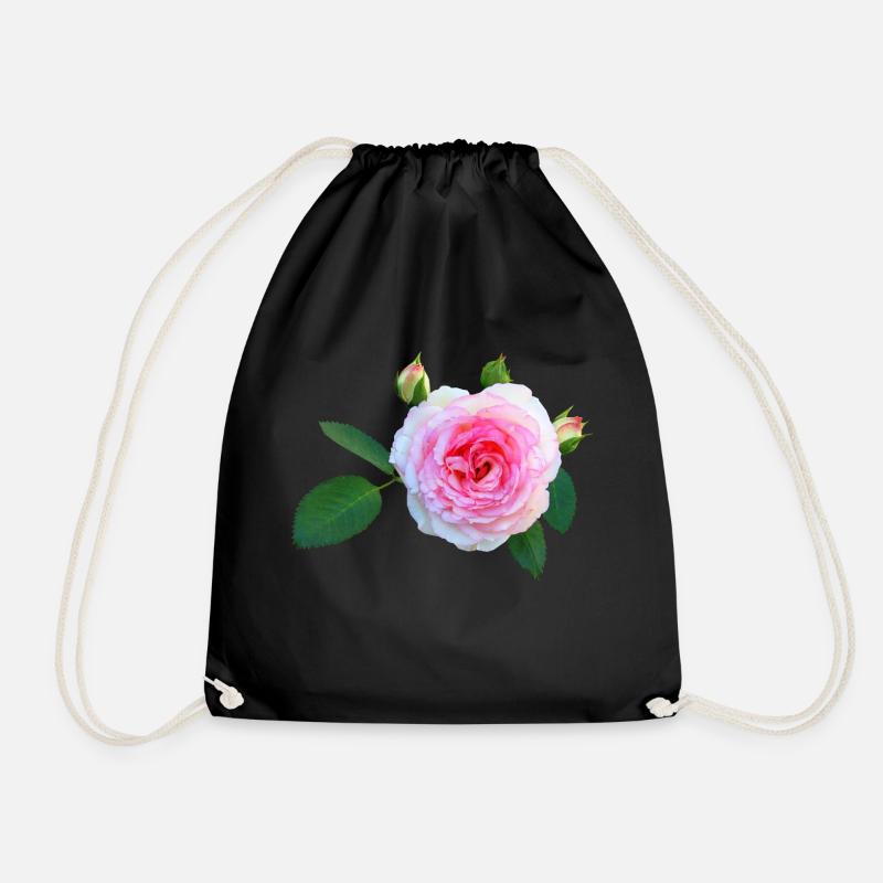 daffodils roses rosen blumen flowers tulips tulpen - Turnbeutel - Schwarz
