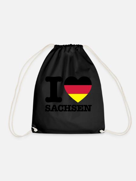 I Love Sachsen Deutschland - Turnbeutel - Schwarz