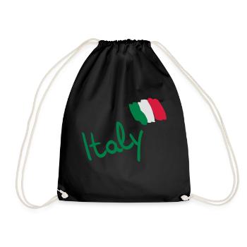 italy__f3 - Drawstring Bag - black - Front