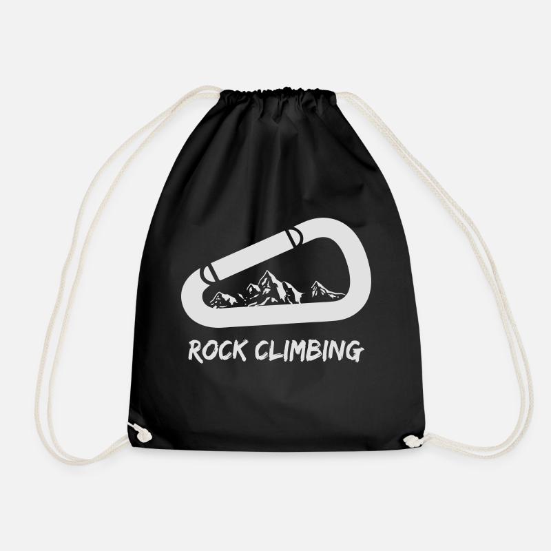 Rock climbing Climbing climbing sport rocks - Drawstring Bag - black