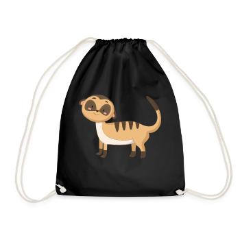 Chat de mer suricate - Sac de sport léger - noir - Devant
