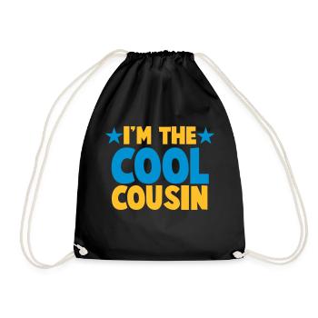 Ich bin der Cousin COOL! - Turnbeutel - Schwarz - Vorne
